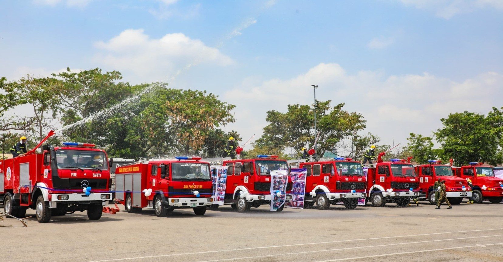 Fire fighting trucks displayed during Afrodezt project operations